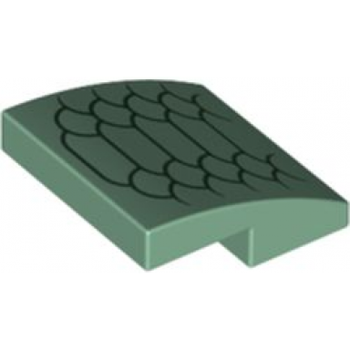 sand green slope curved 2 x 2 x 2 3 with dark green scales pattern