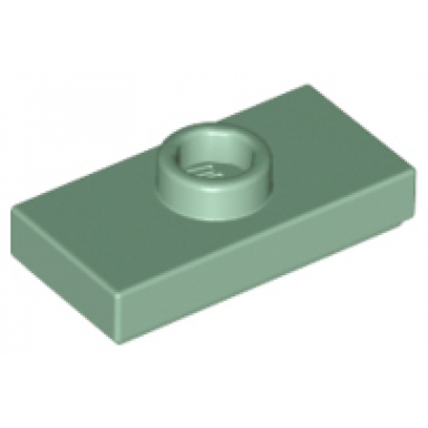 sand green plate modified 1 x 2 with 1 stud with groove and bottom stud holder jumper