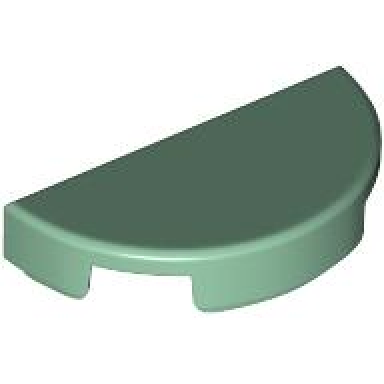 sand green tile round 1 x 2 half