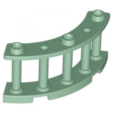 sand green fence 4 x 4 x 2 quarter round spindled with 3 studs