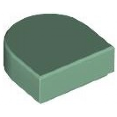 sand green tile round 1 x 1 half circle extended