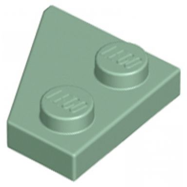 sand green wedge plate 2 x 2 right