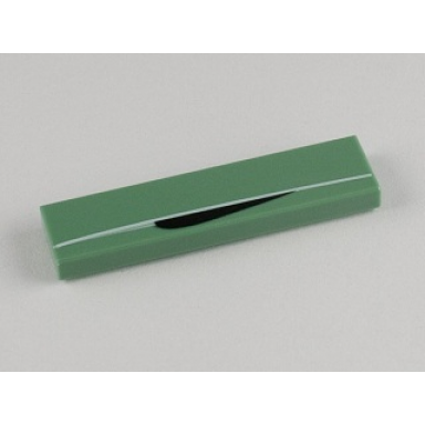 sand green tile 1 x 4 with white line with black curved border pattern