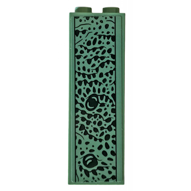 sand green brick 1 x 2 x 5 with black spots battle of atlantis underwater pillar pattern sticker - set 76085