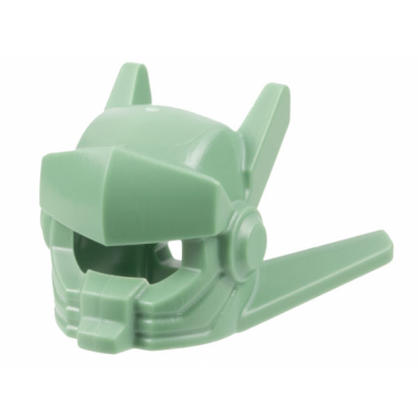 sand green minifigure headgear helmet with visor antennas and long back fins