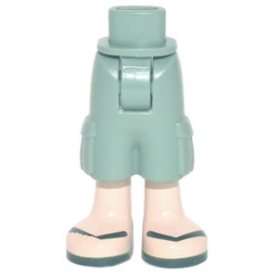 sand green mini doll hips and trousers cropped large pockets light nougat legs and dark green sandals pattern - thick hinge