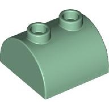 sand green slope curved 2 x 2 double with 2 hollow studs