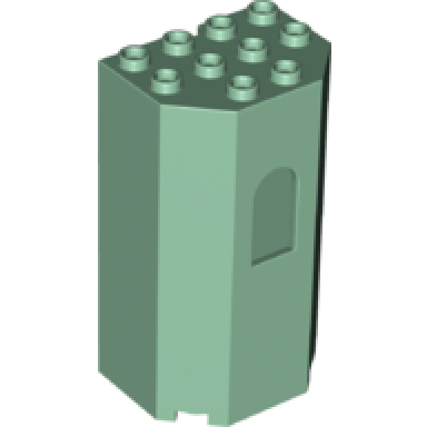 sand green panel 3 x 4 x 6 turret wall with window