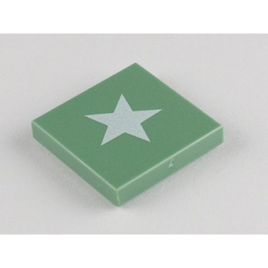 sand green tile 2 x 2 with white star pattern