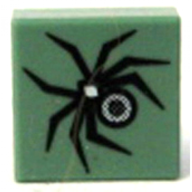 sand green tile 1 x 1 with hp black spider pattern