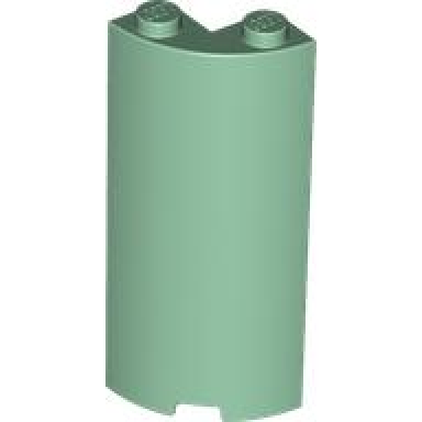 sand green cylinder quarter 2 x 2 x 5 with 1 x 1 cutout