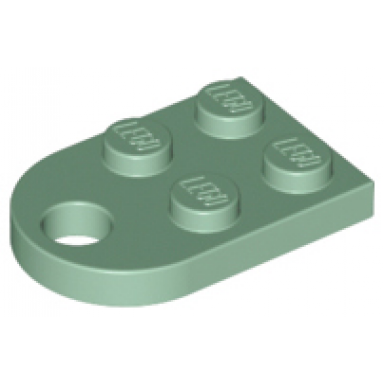 sand green plate modified 2 x 3 with hole