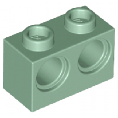 sand green technic brick 1 x 2 with holes