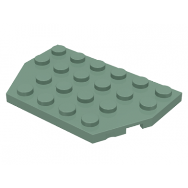 sand green wedge plate 4 x 6 cut corners
