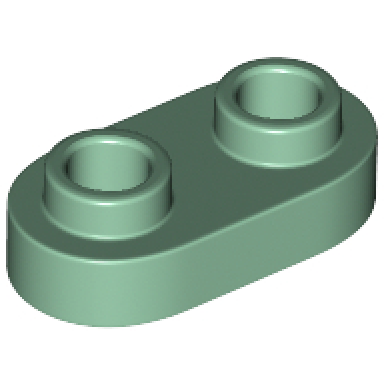 sand green plate round 1 x 2 with open studs