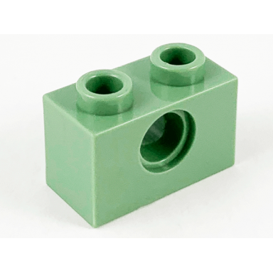sand green technic brick 1 x 2 with hole