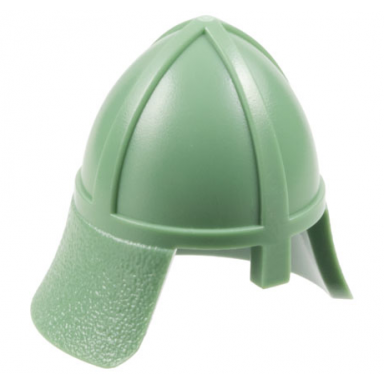 sand green minifigure headgear helmet castle with neck protector