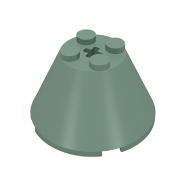sand green cone 4 x 4 x 2 with axle hole