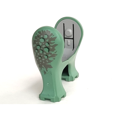 sand green dinosaur legs short with light gray middle section with dark gray pattern