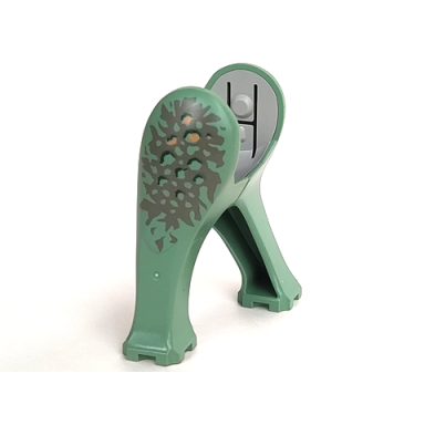 sand green dinosaur elephant legs long with light gray middle section with dark gray pattern