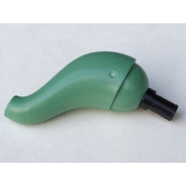 sand green dinosaur tail neck base section s-curve with black technic pin