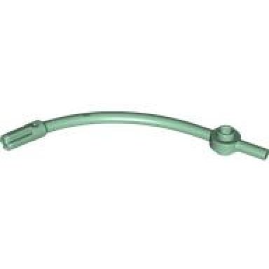 sand green bar curved with axle 1l and 1 x 1 round plate end