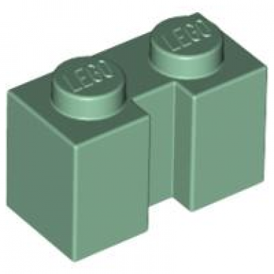 sand green brick modified 1 x 2 with channel