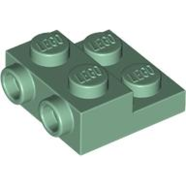 sand green plate modified 2 x 2 x 2 3 with 2 studs on side - hollow bottom tube