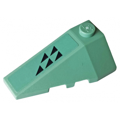 sand green wedge 4 x 2 triple left with five black triangles on sand green background pattern sticker - set 70612