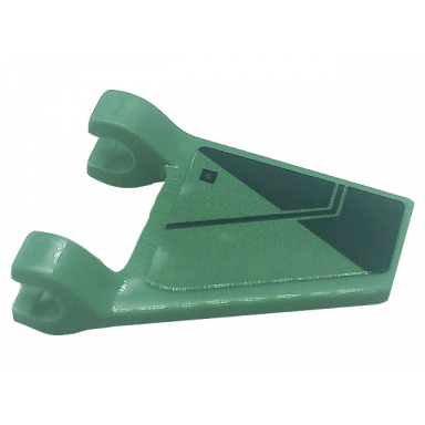 sand green flag 2 x 2 trapezoid with dark green triangle and black line pattern model right side sticker - set 71745