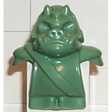 sand green minifigure head modified sw gamorrean with armor plain
