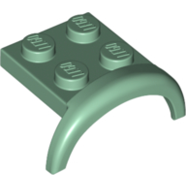 sand green vehicle mudguard 3 x 3 x 1 with arch round