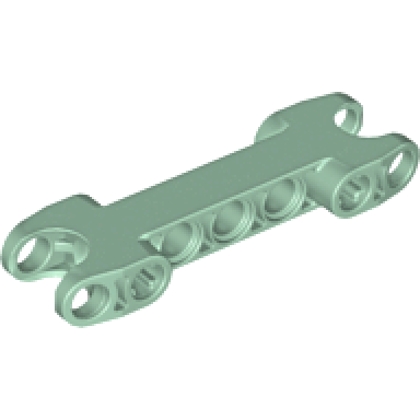 sand green technic axle and pin connector 2 x 7 with 2 ball joint sockets rounded ends