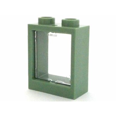 sand green window 1 x 2 x 2 flat front with trans-clear glass 60592 60601