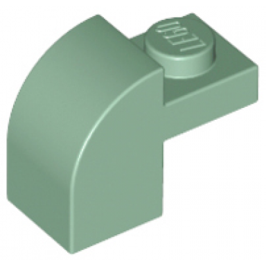 sand green slope curved 2 x 1 x 1 1 3 with recessed stud