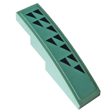 sand green slope curved 4 x 1 with black triangles pattern model left side sticker - set 70612