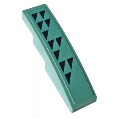sand green slope curved 4 x 1 with black triangles pattern model right side sticker - set 70612