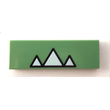 sand green tile 1 x 3 with white teeth pattern