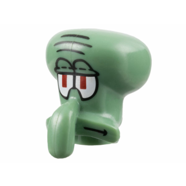 sand green minifigure head modified squidward pattern