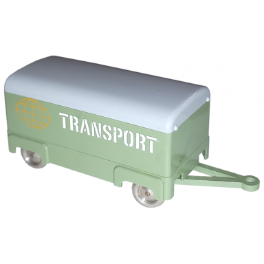 sand green ho scale mercedes box trailer with gray top
