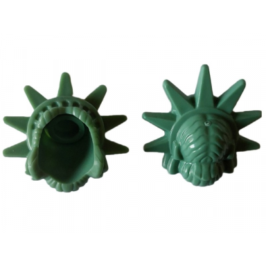 sand green minifigure hair female with spiked tiara lady liberty - hard plastic