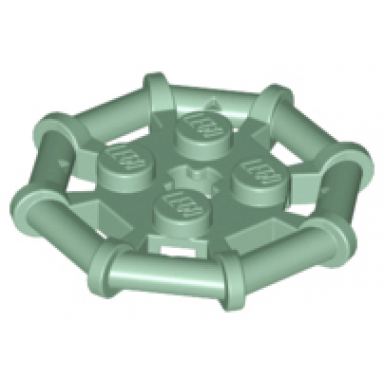 sand green plate modified 2 x 2 with bar frame octagonal reinforced completely round studs