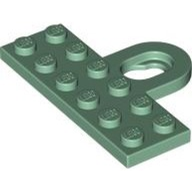 sand green plate modified 2 x 6 with coupling female