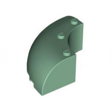 sand green brick round corner 6 x 6 x 2