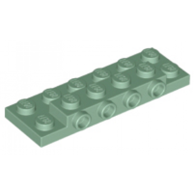 sand green plate modified 2 x 6 x 2 3 with 4 studs on side