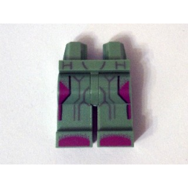 sand green hips and legs with sand purple lines and magenta highlights on legs and feet pattern