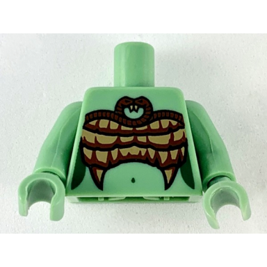 sand green torso medusa entwined snakes scales and fangs bra pattern sand green arms sand green hands