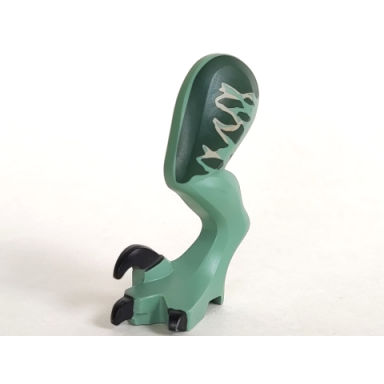 sand green dinosaur leg large rear raptor left with pin with black claws and tan stripes over dark green pattern