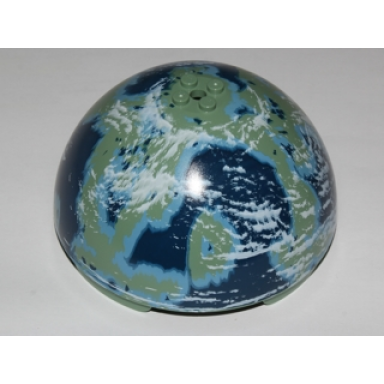 sand green cylinder hemisphere 11 x 11 studs on top with dark blue medium blue and white planet pattern sw naboo