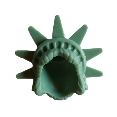 sand green minifigure hair female with spiked tiara lady liberty - flexible rubber